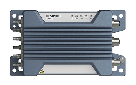Westermo Ibex-RT-610 EN 50155 WLAN Dual Radio Access Point, front view.