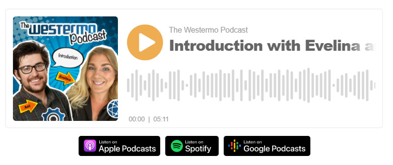Audio player with the Westermo podcast.